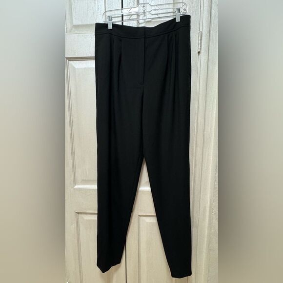 Massimo Dutti Pants - Massimo Dutti Women 10 Black Wool Blend High Rise Paperbag Dress Pants Pockets
